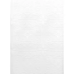 Brewster For Your Bath III Talavera White Flower Tile Paintable Wallpaper Sale