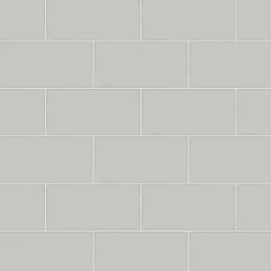 Brewster Freedom Grey Subway Tile Wallpaper