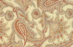 Laura Kiran French Paisley Print Poppy Fabric Outlet
