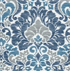 Brewster/ASP Garden of Eden Blue Damask Wallpaper Hot