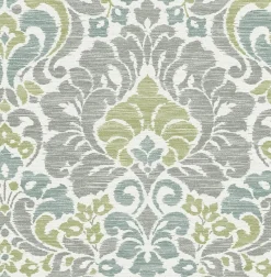 Brewster/ASP Garden of Eden Green Damask Wallpaper> Florals