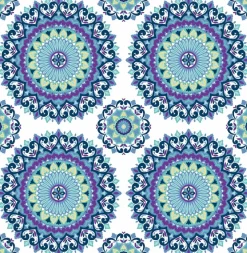 Brewster/ASP Gemma Indigo Boho Medallion Wallpaper> Damask, Trellis & Geometrics