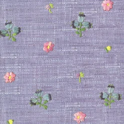Brewster Gerda Blue Hand Embroidered Raffia Look Wallpaper Clearance