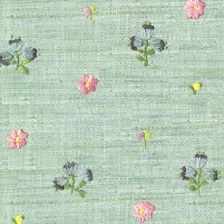 Brewster Gerda Mint Hand Embroidered Raffia Look Wallpaper> Contemporary & Modern