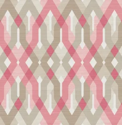 Brewster/ASP Harbour Pink Geometric Wallpaper Hot
