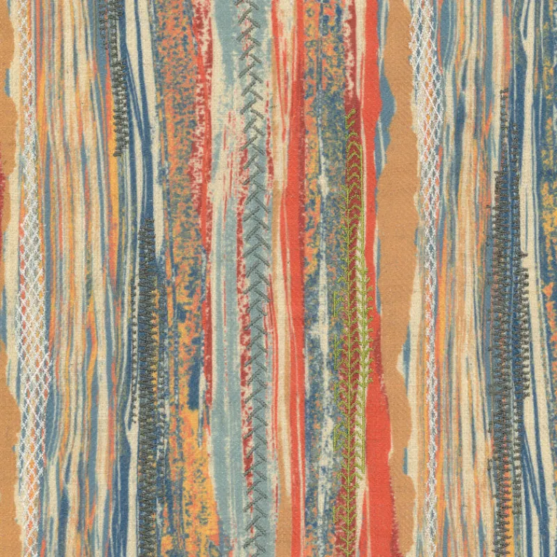 Regal Harlowe Coral Fabric> Stripes & Chevrons