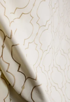 Stock/Kaslen Helmsley Glow Gold Embroidered Upholstery Fabric Hot