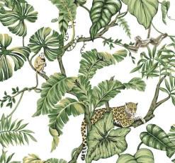 York HO2145 White Jungle Cat Wallpaper Best