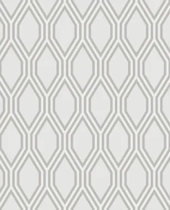 Brewster/ASP Honeycomb Grey Geometric Wallpaper> Florals