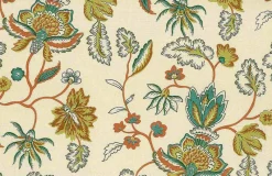 Laura Kiran Java Handprint Jewel Fabric> Florals