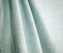 Covington Jefferson Linen Sky Blue Curtain Fabric> Solid, Texture & Faux