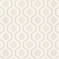 Brewster Kelso Beige Geometric Wallpaper New