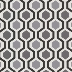 Brewster Kelso Black Geometric Wallpaper> Florals