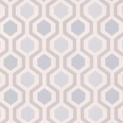 Brewster Kelso Light Blue Geometric Wallpaper> Florals
