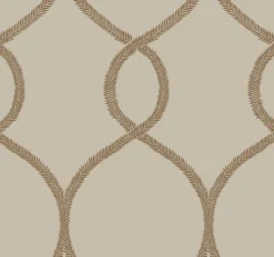 York KT2237 Brown Laurel Leaf Ogee Wallpaper Online