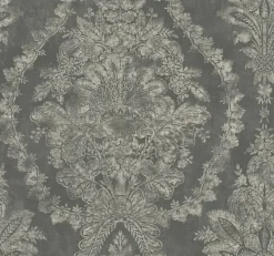 York KT2216 Grey Charleston Damask Wallpaper> Florals