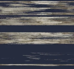 York KT2154 Navy Horizontal Dry Brush Wallpaper> Damask, Trellis & Geometrics
