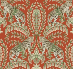 York KT2201 Orange Jungle Leopard Wallpaper> Animals & Insects