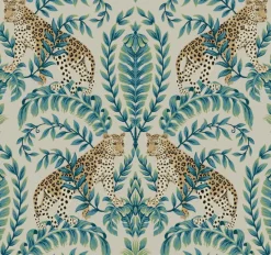 York KT2206 Taupe Jungle Leopard Wallpaper New