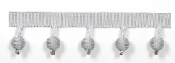 Europatex Le Lin Metalic Beaded Fringe Silver Trim New