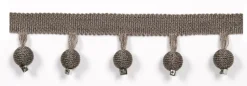Europatex Le Lin Metalic Beaded Fringe Magnesium Trim Hot
