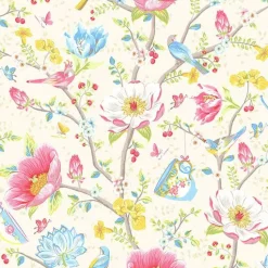 Brewster Leizu Cream Chinese Garden Wallpaper> Damask, Trellis & Geometrics