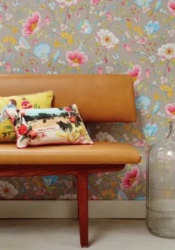 Brewster Leizu Grey Chinese Garden Wallpaper Sale