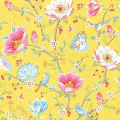 Brewster Leizu Yellow Chinese Garden Wallpaper Sale