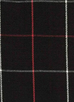 Stock/Laura Kiran Linear Plaid Black Red White Laura Kiran Fabric Clearance
