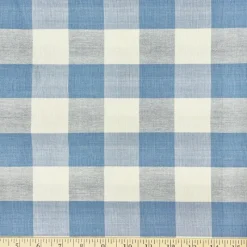Stock/Heritage/Roth Lyme Sky Check Plaid Fabric> Plaids & Checks