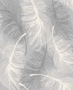 Brewster 2814-M0923 Hurston Grey Feather Wallpaper Discount