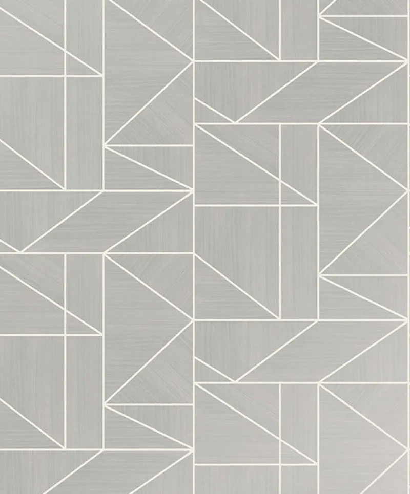 Brewster 2836-M1381 Malvolio Silver Geometric Wallpaper> Florals