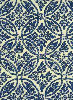 Laura Kiran Mandala Print Indigo Fabric> Florals