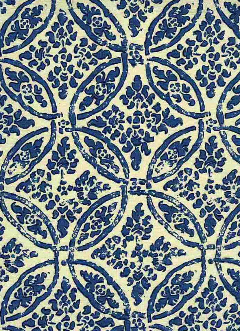 Laura Kiran Mandala Print Indigo Fabric> Florals