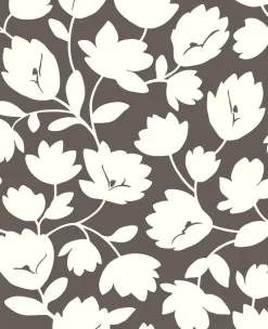 Brewster/ASP Matilda Chocolate Floral Wallpaper Outlet