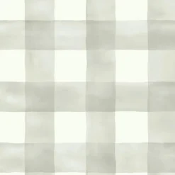 Stock/York MH1518 Grey White Joanna Gaines Watercolor Buffalo Check York Wallpaper> Damask, Trellis & Geometrics