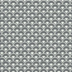 York MK1150 Stacked Scallops Grey Wallpaper> Florals