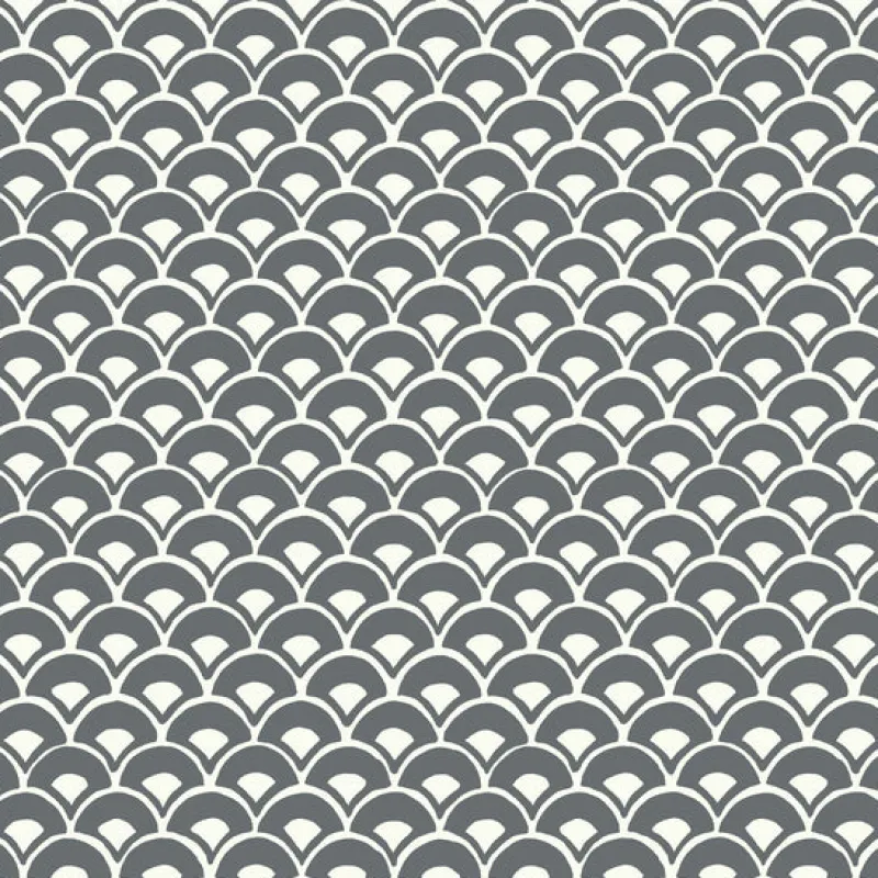 York MK1150 Stacked Scallops Grey Wallpaper> Florals