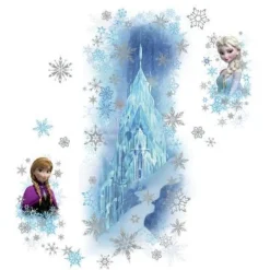 York/RoomMates Murals Frozen Ice Palace with Elsa and Anna Giant Wall Decal with Glitter Mural> Natural, Grasscloth & Specialty