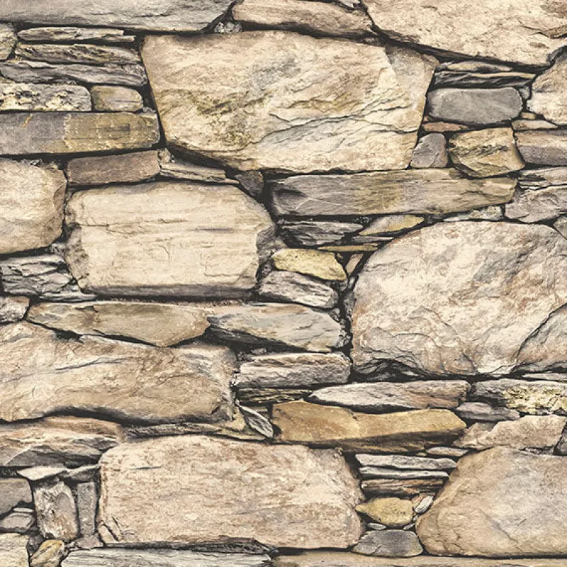 Stock/Brewster NU2065 Hadrian Stone Wall Brown Texture Peel and Stick Wallpaper New