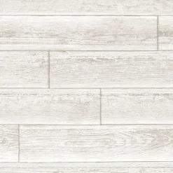 Stock/Brewster NU1930 Serene Cream Grey White Wood Plank Peel & Stick Wallpaper Online