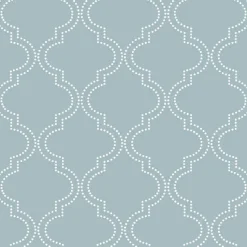 Brewster NU1826 Slate Blue Quatrefoil Peel And Stick Wallpaper> Florals