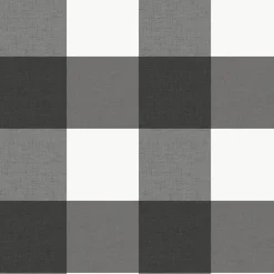 Stock/Brewster NUS3624 Farmhouse Plaid Charcoal & White 5 inch Buffalo Check Peel and Stick Wallpaper> Kids