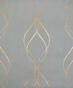 York/AV NW3551 Aurora Blue/Gold Wallpaper> Damask, Trellis & Geometrics
