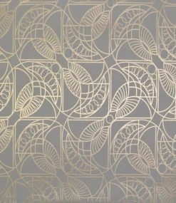York/AV NW3525 Cartouche Grey/Gold Wallpaper> Florals
