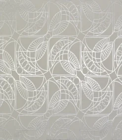 York/AV NW3524 Cartouche White/Silver Wallpaper> Florals