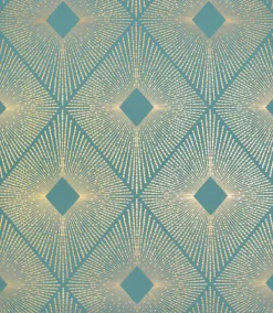 York/AV NW3589 Harlowe Teal/Gold Wallpaper> Florals