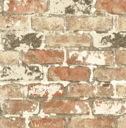 Wallquest NW32301 Peel & Stick Weathered Red Brick NextWall Wallpaper> Mens & Lodge