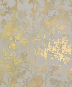 York/AV NW3582 Shimmering Foliage Almond/Gold Wallpaper> Architectural
