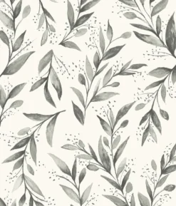 York Olive Branch Charcoal Magnolia Home Vol. II Wallpaper> Architectural